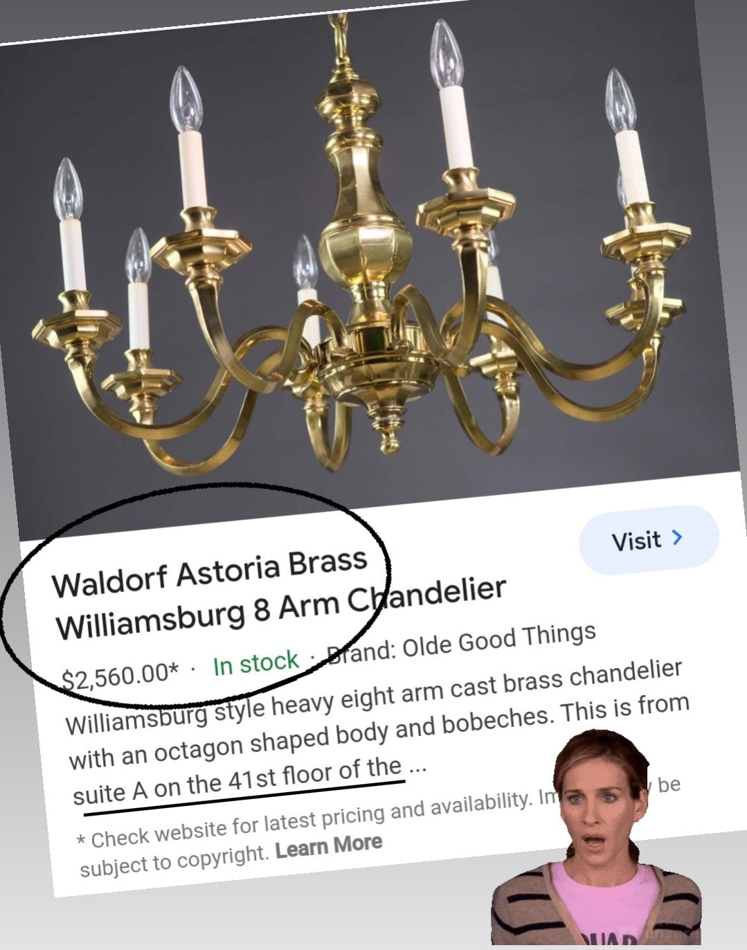 SOLD- Waldorf Astoria Vintage Chandelier 1980s Whitewashed 8-light (LOCAL PICKUP ONLY)