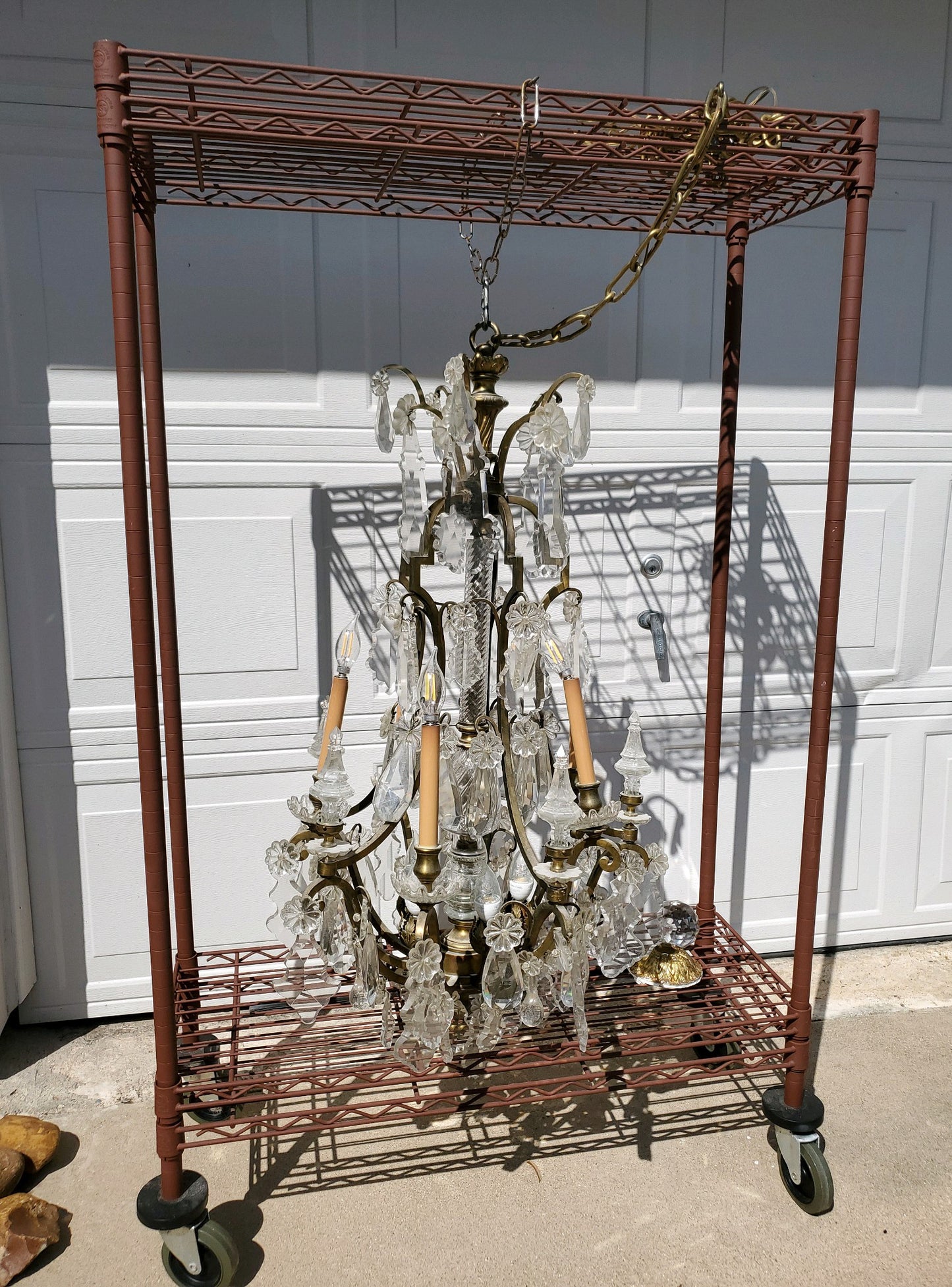 SOLD- Antique FRENCH EMPIRE Crystal Chandelier Louis XV Versailles