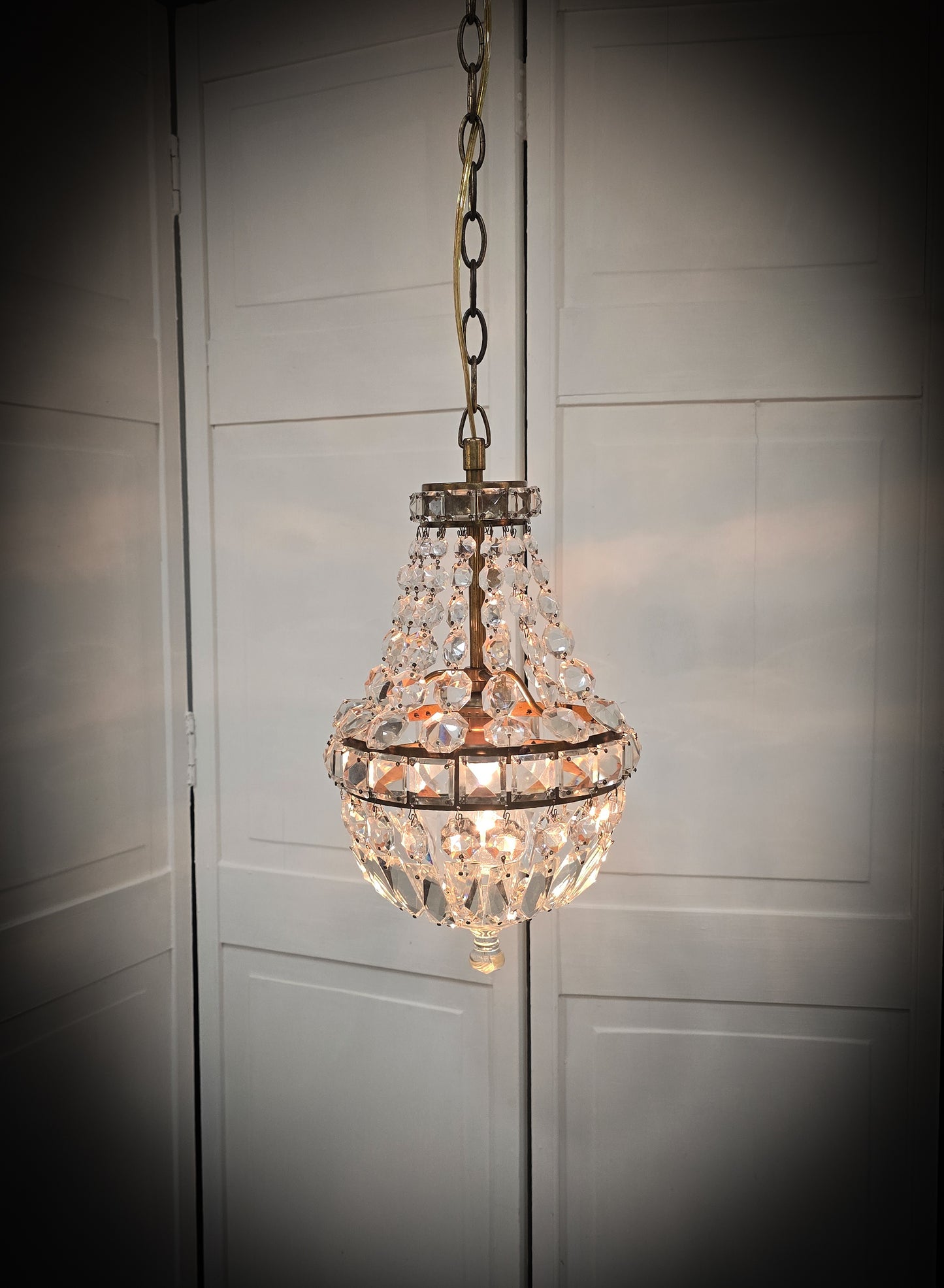 SOLD- "COMTESSE" Antique FRENCH Crystal Chandelier  (FREE SHIPPING)