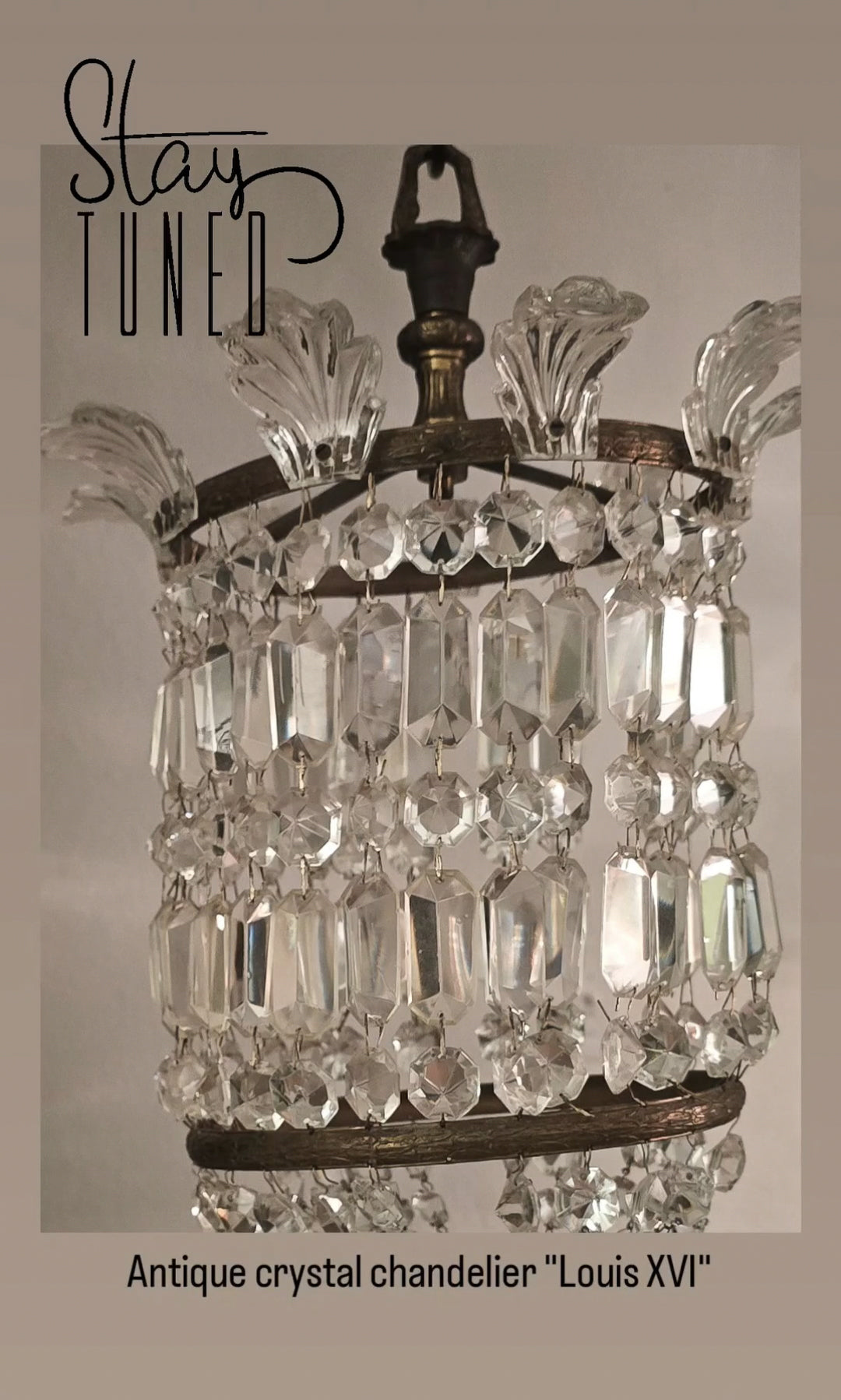 Antique French 19th Century Louis XVI Crystal Basket Chandelier (Stay tuned...)