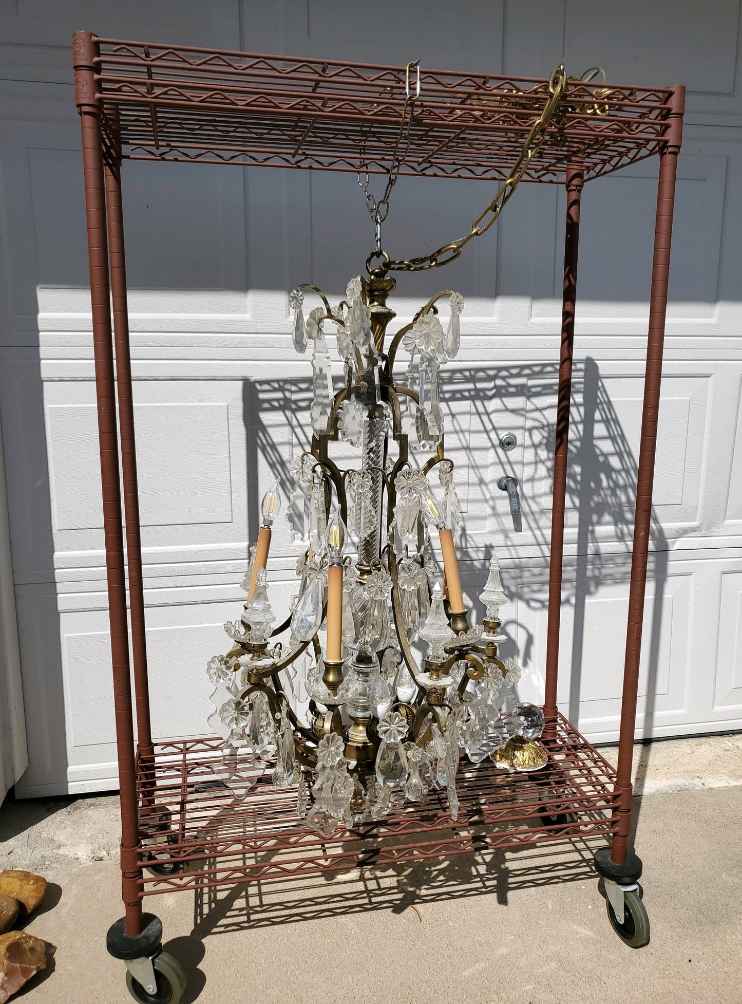 SOLD-Antique FRENCH EMPIRE Crystal Chandelier Louis XV Versailles