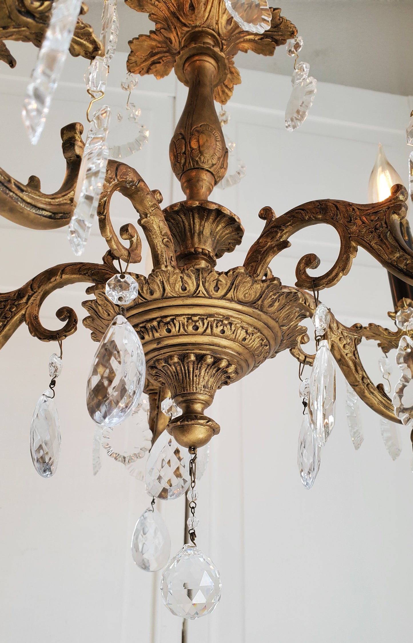 SOLD- French Antique Bronze Chandelier 5-Light (FREE SHIPPING)