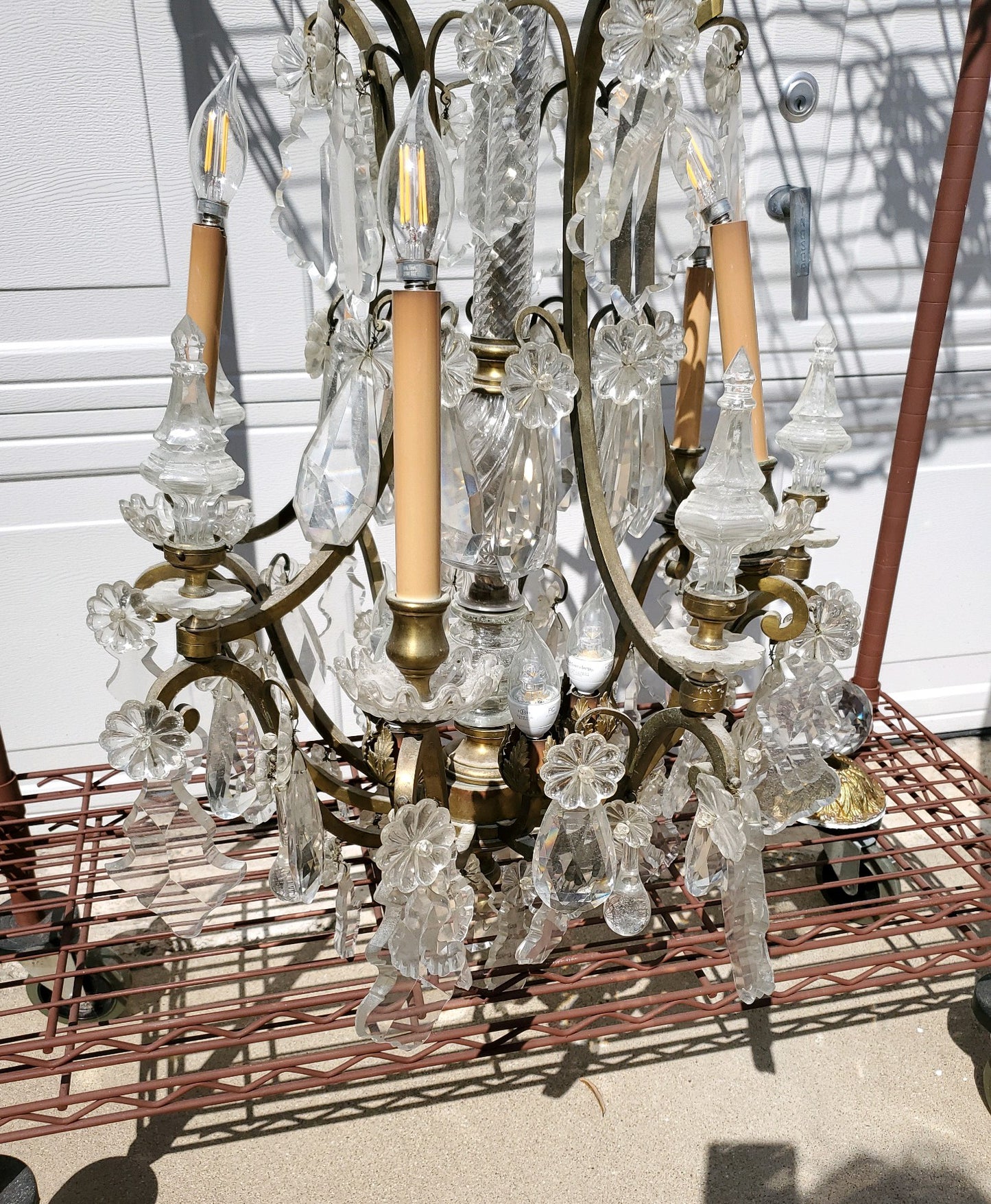 SOLD-Antique FRENCH EMPIRE Crystal Chandelier Louis XV Versailles