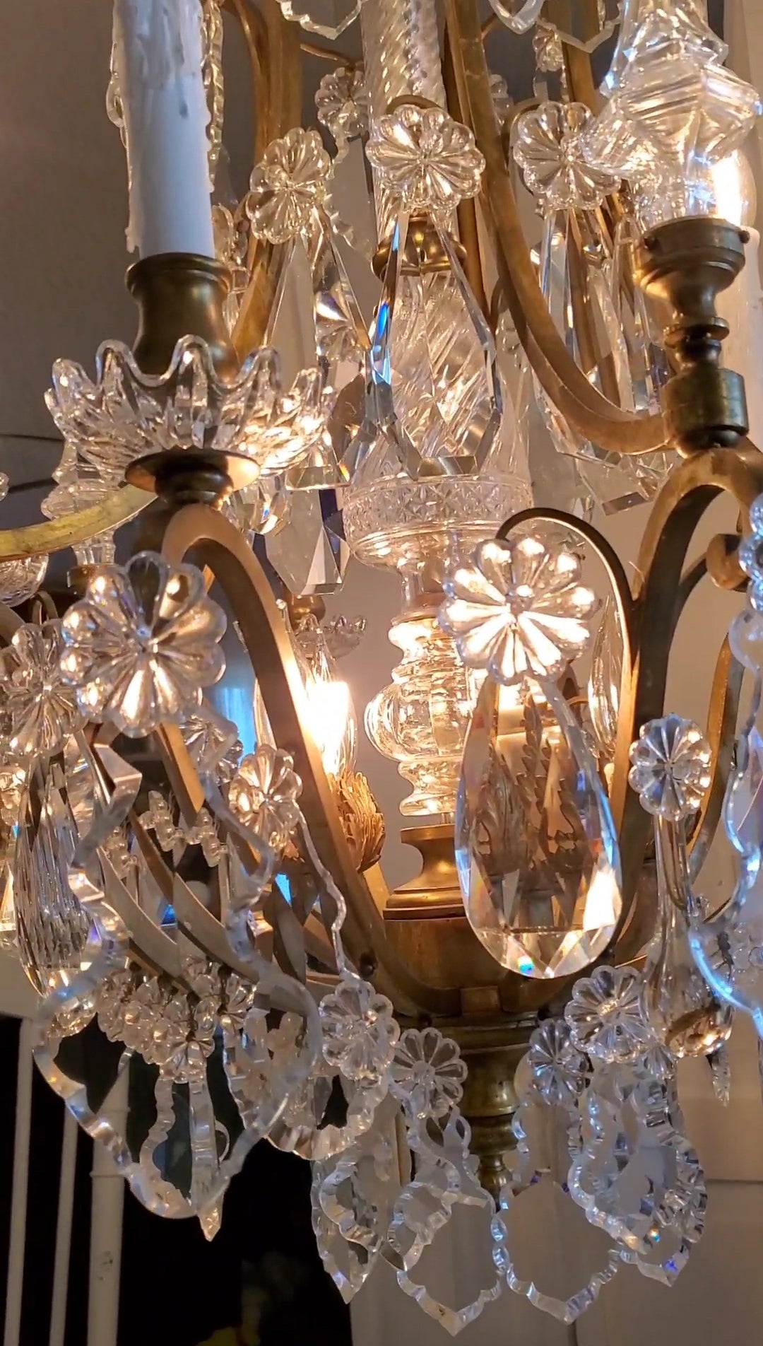 SOLD-Antique FRENCH EMPIRE Crystal Chandelier Louis XV Versailles